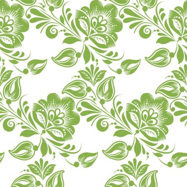 Dikişsiz desen arka plan yeşillik çiçek yaprakları