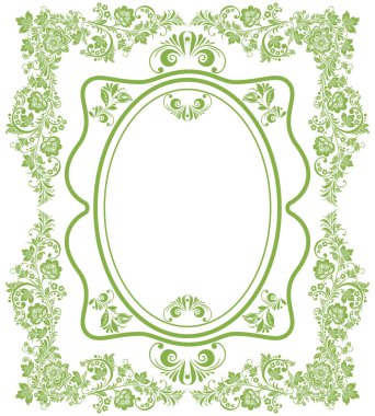 Yeşil Eko Rus çerçeve çiçek arka plan