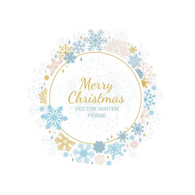 Daire kar tanesi çerçeve, xmas tasarım