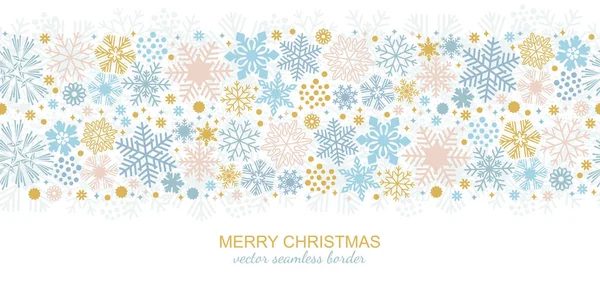 Seamless snowflake border, Christmas decoration — Stock Vector