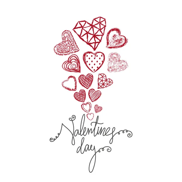 Coeur de caniche, joyeuse Saint-Valentin — Image vectorielle