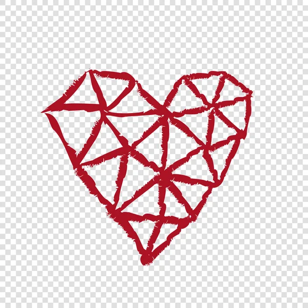 Corazón sobre fondo transparente, día de San Valentín — Vector de stock