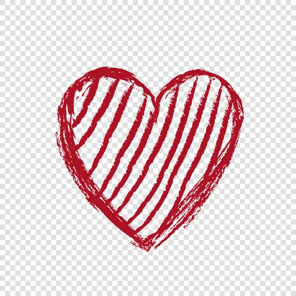 Doodle hart met lijnen, gelukkige valentines dag — Stockvector