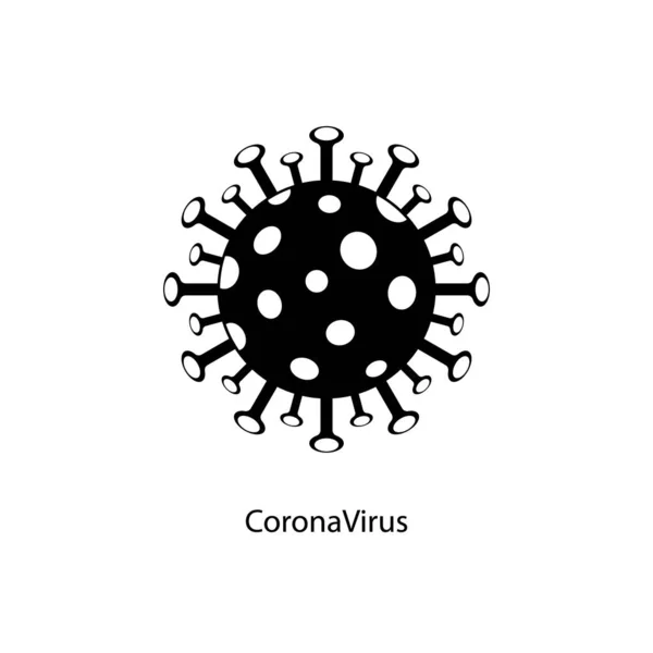 Коронавирус Знак осторожности. Логотип вируса Короны. Вспышка коронавируса . — стоковый вектор