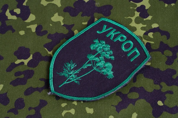 キエフ ウクライナ 2015 ウクライナ軍の非公式な制服のバッジ Ukrop — ストック写真