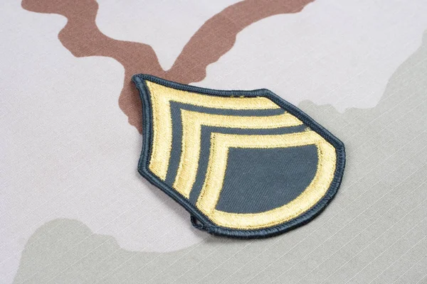 Kijów Ukraina Maja 2015 Nas Sierżant Sztabowy Rangi Patch Pustyni — Zdjęcie stockowe