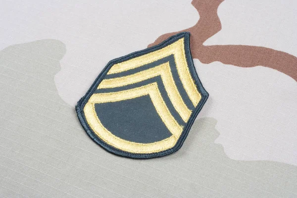 Kiev Ukraine May 2015 Army Staff Sergeant Rank Patch Desert — Stock Photo, Image