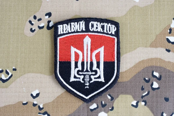 Kiev Ukraine July 2015 Chevron Ukrainian Volunteers Corps Words Ukrainian — Stock Photo, Image