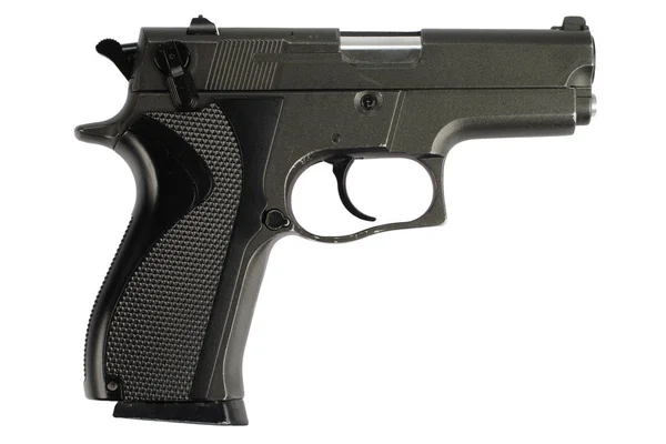 9Mm Handgun Isolated White — Stock Photo, Image
