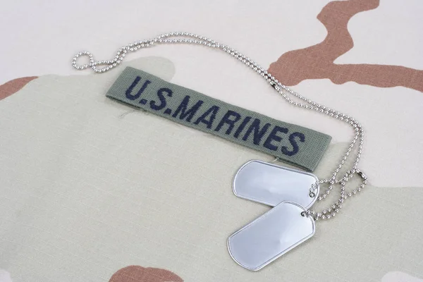 Kiev Ukraine June 2015 Marines Branch Tape Dog Tags Desert — Stock Photo, Image