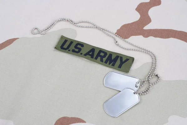 Kiev Ukraine June 2015 Army Branch Tape Dog Tags Desert — Stock Photo, Image