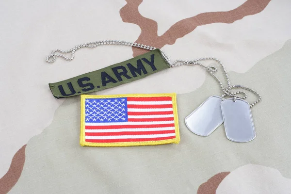 Kiev Ukraine June 2015 Army Branch Tape Dog Tags Flag — Stock Photo, Image