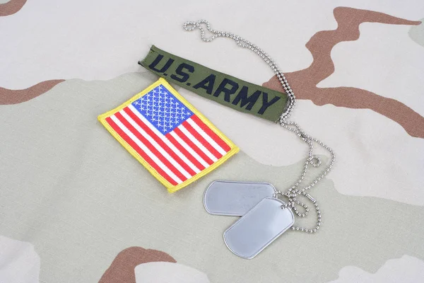 Kiev Ukraine June 2015 Army Branch Tape Dog Tags Flag — Stock Photo, Image