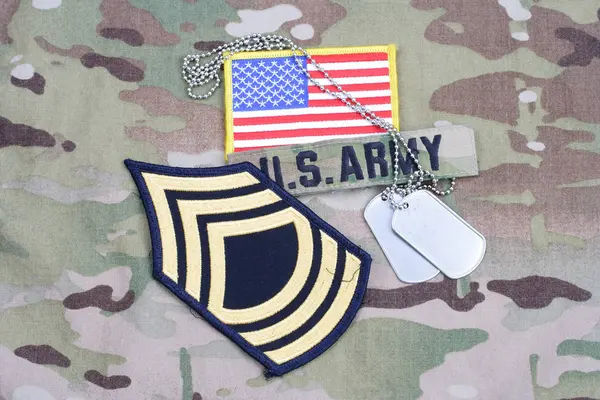 Kiev Ukraine September 2015 Army Master Sergeant Rank Patch Flag — Stock Photo, Image