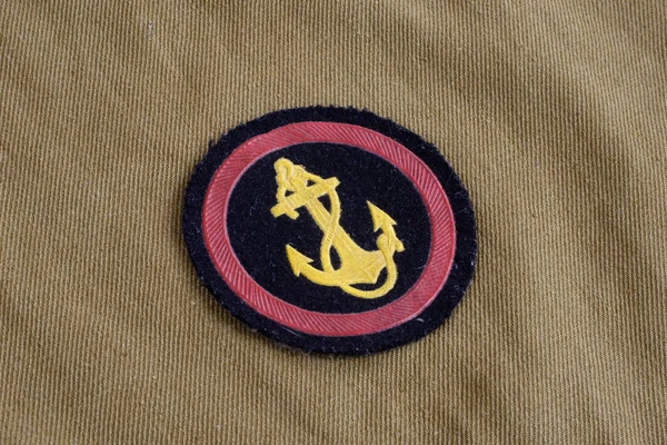 Soviet Army Marines Shoulder Patch Khaki Uniform Background — Stock Photo, Image