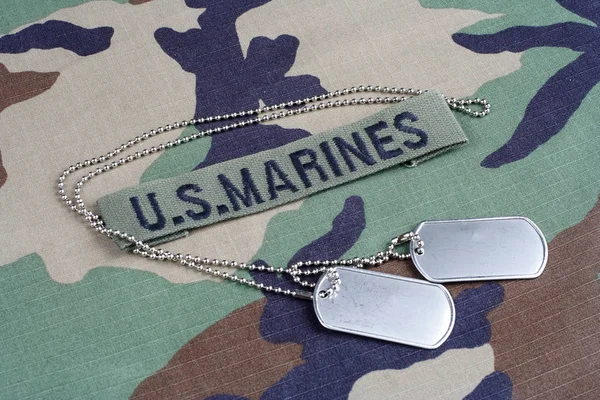 Kiev Ukraine June 2015 Marines Branch Tape Dog Tags Woodland — Stock Photo, Image