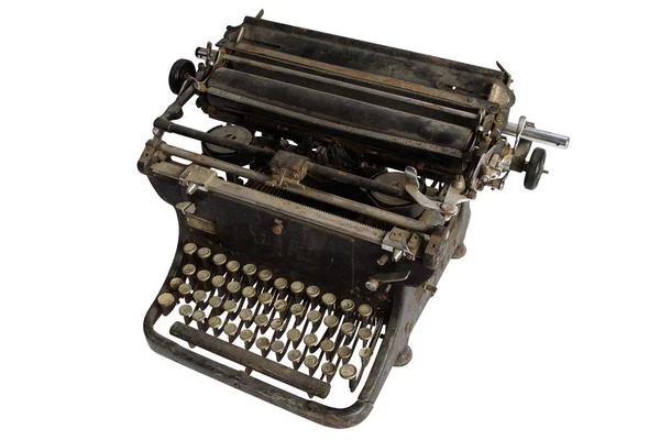 Vintage Retro Máquina Escrever Isolado Fundo Branco — Fotografia de Stock