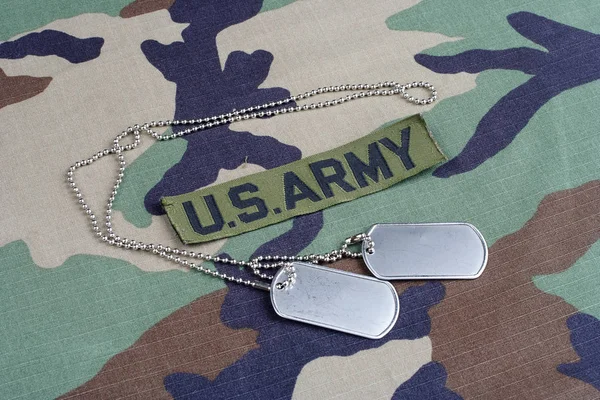 Kiev Ukraine June 2015 Army Branch Tape Dog Tags Woodland — Stock Photo, Image