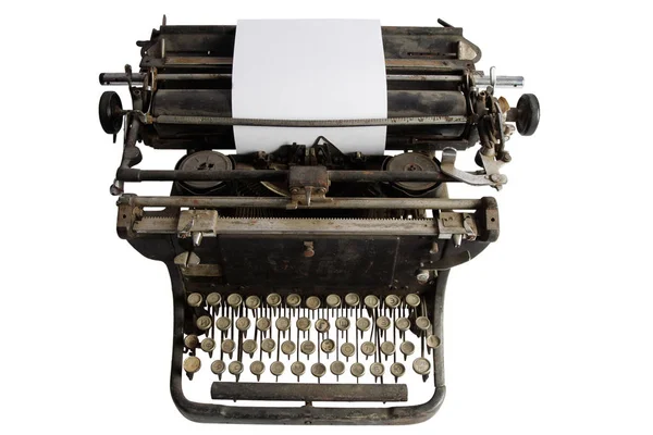Vintage Retro Schreibmaschine Isoliert Auf Weißem Hintergrund — Stockfoto
