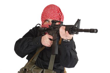 Rebel with assault rifle  clipart