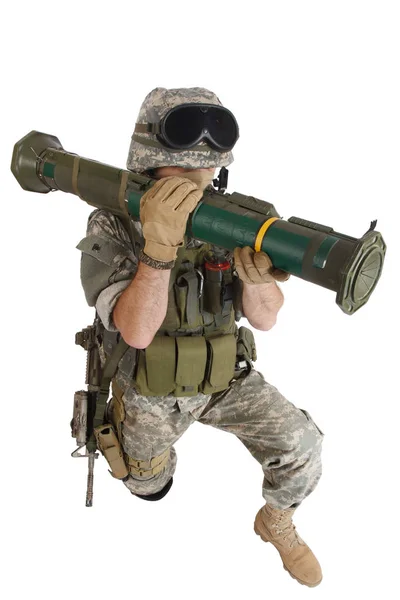 US ARMY soldier with AT4 rocket launcher — Stock Photo, Image