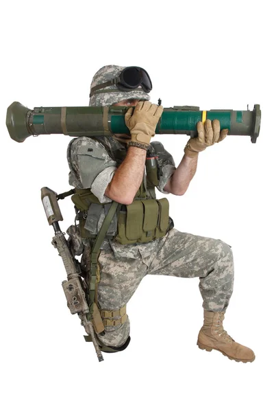 US ARMY soldier with AT4 rocket launcher — Stock Photo, Image