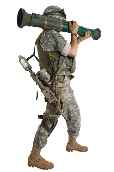 US ARMY soldier with AT4 rocket launcher — Stock Photo, Image