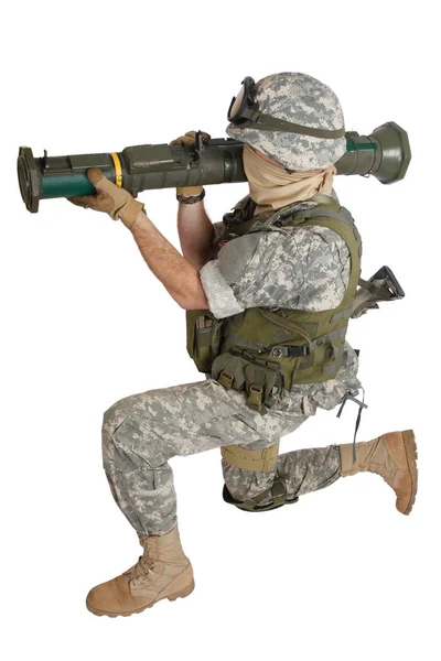 US ARMY soldier with AT4 rocket launcher — Stock Photo, Image