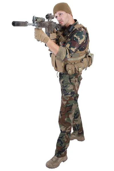 Private Military Company operator with assault rifle — Stock Photo, Image