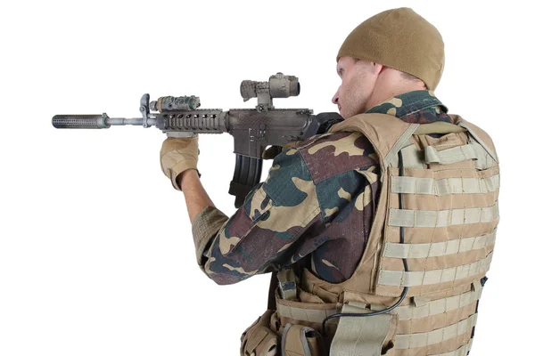 Private Military Company operator with assault rifle — Stock Photo, Image