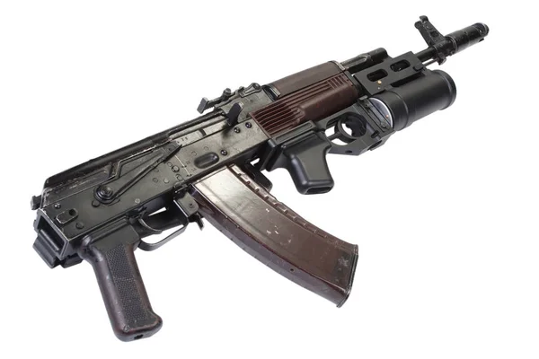 Kalashnikov Ak-74 met Gp-25 granaatwerper geïsoleerd op wit — Stockfoto