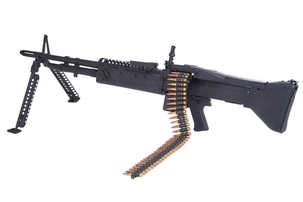 M60 ametralladora con cinta de amminición — Foto de Stock