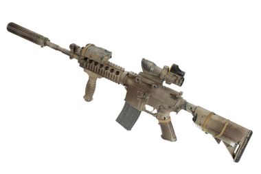 M4 with suppressor - special forces rifle isolated on a white background clipart