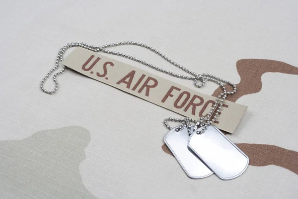 KIEV, UKRAINE - May 9, 2015. US AIR FORCE branch tape with dog t — Stock Photo, Image