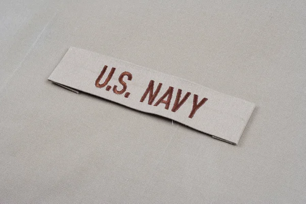 KIEV, UKRAINE - May 9, 2015. US NAVY branch tape on uniform — Stock Photo, Image