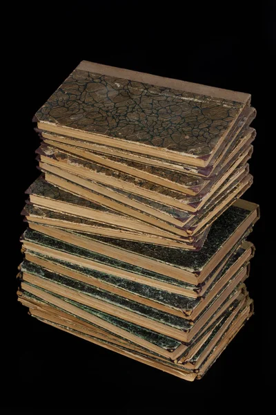 Старі Старовинні Книги Чорному Тлі — стокове фото