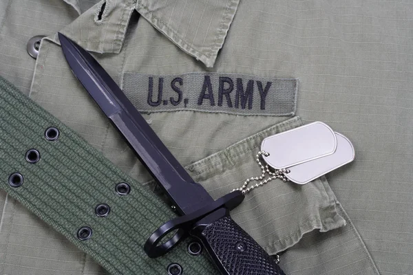 M16 Rifle Bayonet Uniform Background — Stock Photo, Image