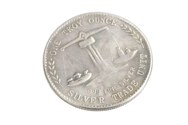 Gamla Vintage Silver Dollar Isolerad Bakgrunden — Stockfoto