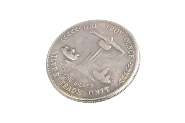 Viejo Dólar Plata Vintage Aislado Fondo —  Fotos de Stock