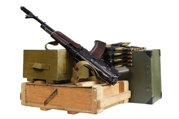 Армія Box Боєприпасів Гвинтівка Боєприпасів Ізольовані — стокове фото
