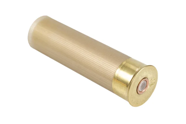 Yellow Shotgun Cartridge Isolated White Background — Stock Photo, Image