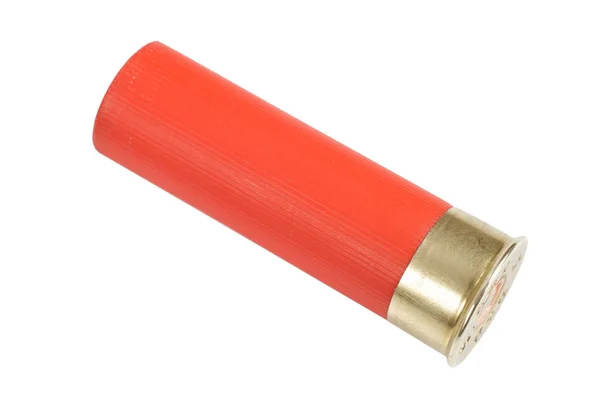 Red Shotgun Cartridge Isolated White Background — Stock Photo, Image