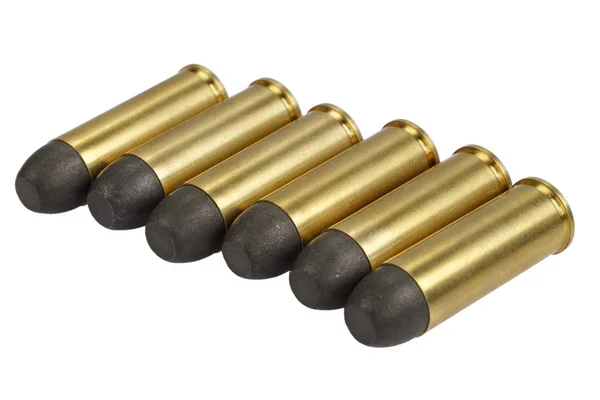 Caliber Revolver Cartridges Isolated — Stock Photo, Image