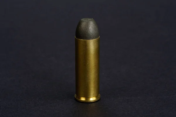 Kaliber Revolver Cartridges Zwarte Achtergrond — Stockfoto