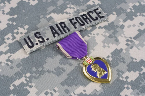 Prix Purple Heart Sur Uniforme Camouflage Air Force — Photo