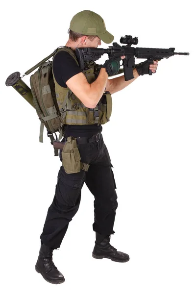 Contratante Militar Privado Mercenário Com Espingarda M16 — Fotografia de Stock