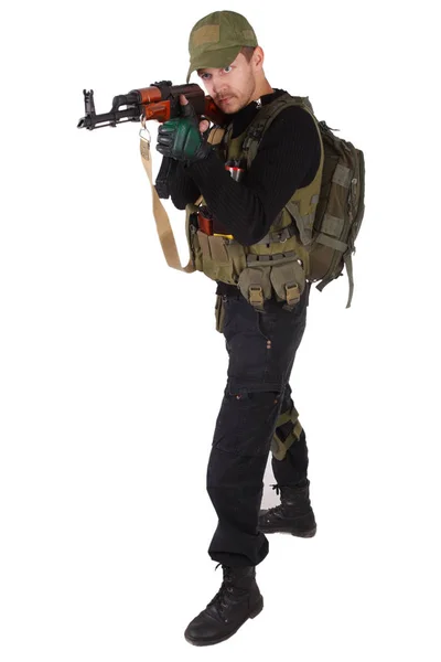 Contratista Militar Privado Mercenario Con Arma — Foto de Stock
