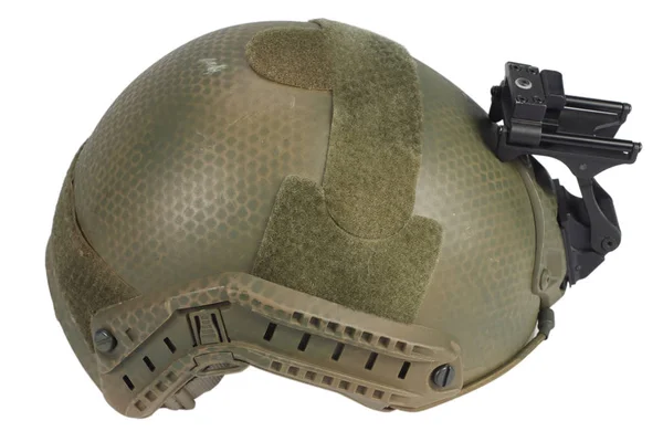 Us army kevlar helmet with night vision mount isolated on whhite — Stock Photo, Image