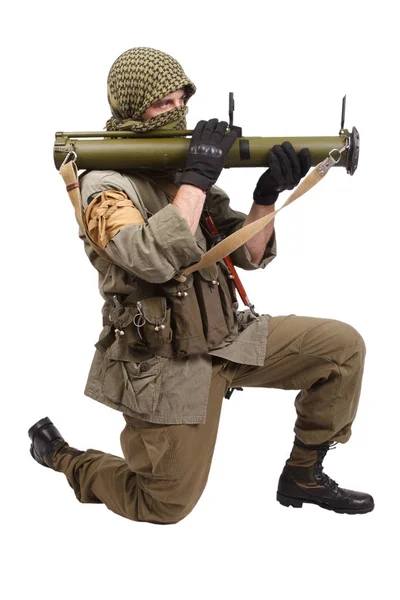 Söldner Mit Panzerabwehrraketenwerfer Rpg — Stockfoto