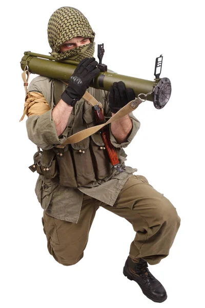 Huurling Met Antitankwapen Launcher Rpg — Stockfoto